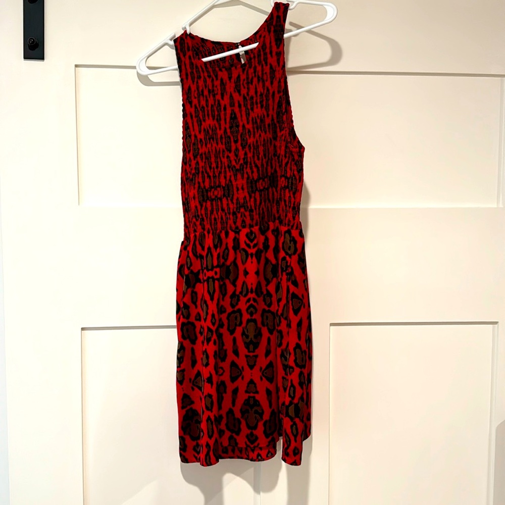 Dolce Vita red and black leopard print dress size medium